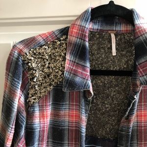 Free People Sequin Flannel